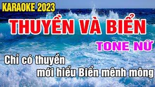 Thuyền Và Biển Karaoke Tone Nữ Nhạc Sống gia huy beat