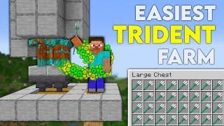 Minecraft EASIEST Trident Farm  Drowned Farm 1.19