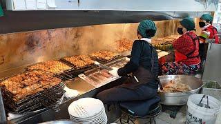 Amazing Charcoal ribs grilled by 4 grandmothers  Korean street food