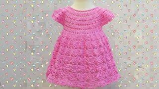 Vestido de niña a crochet Majovel   muy fácil y rápido . #crochet #ganchillo