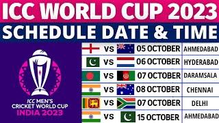 ICC World Cup 2023 Schedule Time Table  World Cup 2023 Schedule  2023 World Cup Schedule