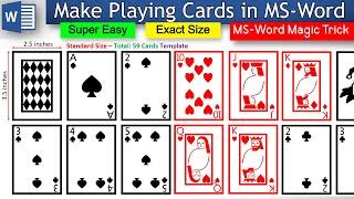 How to make playing cards in word - Super Easy - Exact Size