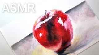 ASMR 1 Hour -  Drawing a realistic apple - No Talking