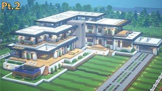 Minecraft Modern Mansion Tutorial Part 2  Architecture Build #13