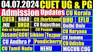 04th July 2024 CUET UG & PG Admission Updates  Answer Key  Result  Merit List  Counselling