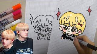 Como dibujar a Kim Tae-hyung de la banda BTS