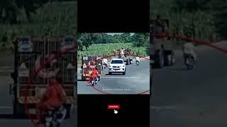 Slow Motion Bike Accident ️  in  Car  at Real Life 