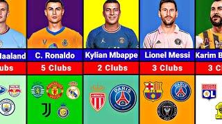 New Comparison Famous Footballers How Many Clubs They Played