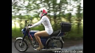 Frastrated Girl Kickstart Bike Non stop