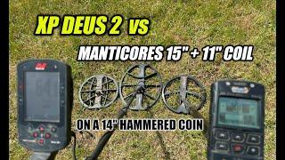 Minelab Manticore vs XP Deus 2 depth test