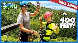 Kids Ride GIANT ZIPLINE in HAWAII on Family Adventure