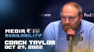 Grizzlies vs. Kings Coach Taylor Jenkins press conference 10.27.22