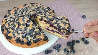 Flotte Beere einfacher Rührkuchen mit Heidelbeeren in 10 min zubereitet