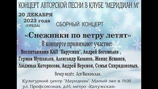 Концерт сборный Снежинки по ветру летят в клубе АП Меридиан М 20. 12.  2023г.