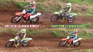 DUEL Sengit Adi Ceto 26 vs Asep PKM 27 Grasstrack Sukabumi 2021 Kawasaki Ninja Kebo vs Ninja Kimcil