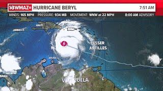 Hurricane Beryl continues to race through the Caribbean Sea as a Category 5 8 a.m. July 2nd