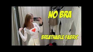 Breathable Spring Clothes Try On Haul   No Bra Try On