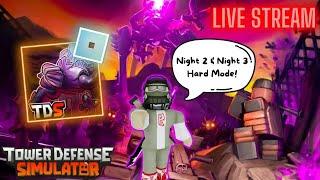 #ROBLOX #tds  LIVE STREAMNIGHT 3 HARD MODE GRINDING BATTLEPASS