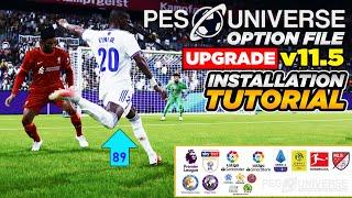 PES 2021 - PESUNIVERSE v11.5 Option File Install Tutorial - 21-22 Kits Latest Transfers & MORE