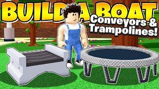 I ADDED WORKING CONVEYORS & TRAMPOLINES To Build a Boat