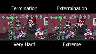 Friday Night Funkin QT Termination  Extermination Comparison