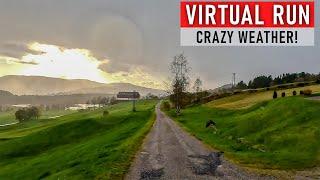 Virtual Running Videos 35 Min Crazy Weather  Virtual Run