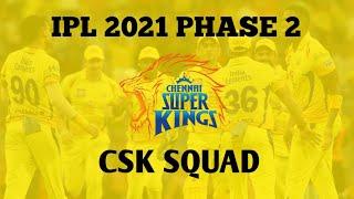 IPL 2021  CSK Squad for IPL Phase 2  Chennai Superkings Squad for IPL 2021 phase 2