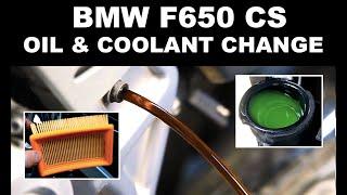 BMW F650CS Scarver Oil and Coolant change