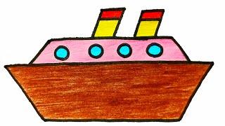 How to draw a boat  How to draw boat step by step 