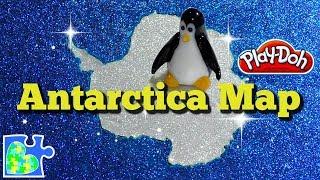 ANTARCTICA MAP  South Pole  Play-Doh Puzzle Stop Motion  Continents of the World