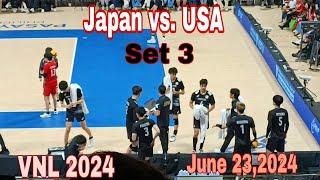 Japan  vs. USA   Set 3  VNL 2024  Pasay City Philippines