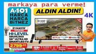 A101de Satılan HI LEVEL UHL960 ULTRA HD 4K SMART LED TV SUNNY & VESTEL