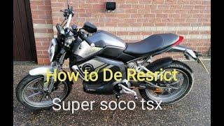 Super Soco Tsx  2021  How to Derestrict