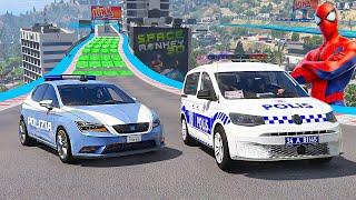 Türk Polis Arabaları vs İtalyan Polis Arabaları Hızlandırıcılı Parkurda - GTA 5