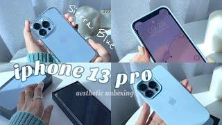 iphone 13 pro Sierra Blue Unboxing + Accessories️  aesthetic  mugg.narew