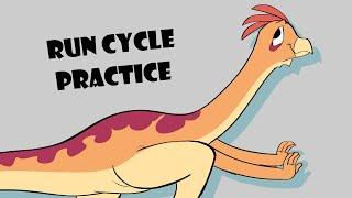 Dinosaur run cycle progression