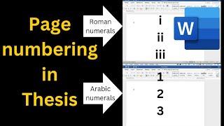 How to insert two different page numbering format in the same Word documentpage numbering in Thesis