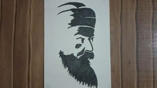 Drawing Guru Nanak Dev Ji  Black And White Drawing  AV Arts Studio