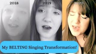 My Belting Singing Transformation - From Straining to Relaxed Singing - exercises in description