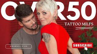 Mature Older women OVER 50 covered with Tattoos