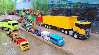 Mobil Truk Tronton Panjang Bongkar Mobil Mobilan Truk Pemadam Crane Dump Truck Truk Molen Tayo