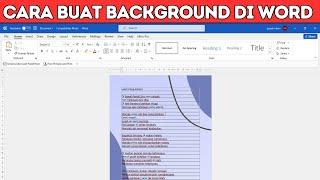 Cara Cepat Membuat Background di Word Menjadi Gambar atau Foto