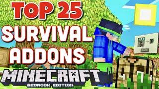 MINECRAFT PE BEST SURVIVAL ADDONS Top 25 Most Helpful Resource & Behaviour Packs 1.19.51+