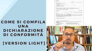 Come si compila una dichiarazione di conformità Versione Light