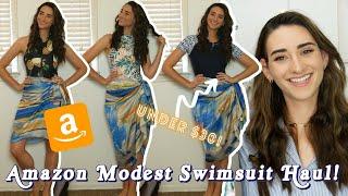 AMAZON Modest SWIMSUIT Haul 🩱  Trying on 7 different swimsuits that are modest AND affordable