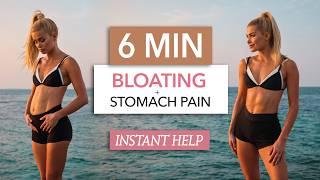 6 MIN BLOATING + STOMACH PAIN RELIEF - exercises stretches & massaging I quick help