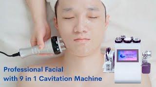 How to Do Professional Facial Treatment with 9 in 1 Cavitation Machine - Esthetician Training