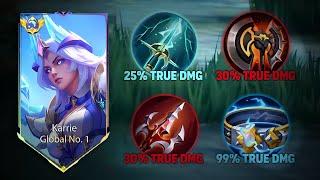 WHEN GLOBAL KARRIE ABUSE THIS NEW UNLIMITED TRUE DAMAGE BUILD must try KARRIE BEST BUILD 2024