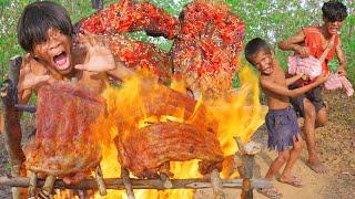 Coocking traditional yummy Cook pork rib For lunch #000189