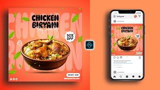 Creative Food Social Media Post Banner Design in Photoshop Tutorial